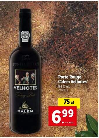 Lidl Porto Rouge Cálem Velhotes offre