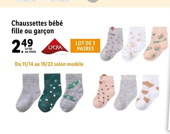 Lidl Chaussettes bébé fille ou garçon offre
