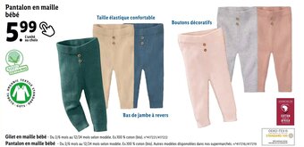 Pantalon en maille bébé