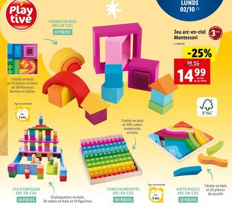 Lidl Jeu arc-en-ciel Montessori offre