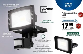 Lidl Projecteur extérieur à LED offre