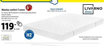 Lidl Matelas confort 7 zones offre