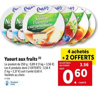 Lidl Yaourt aux fruits (³) offre
