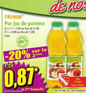 Norma Pur jus de pomme offre