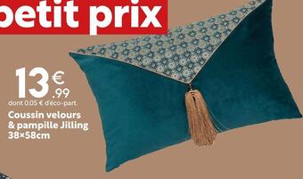 Maxi Bazar Coussin velours & pampille jilling 38x58cm offre