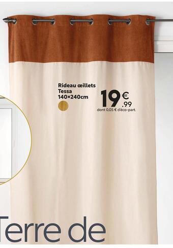 Maxi Bazar Rideau œillets tessa 140x240cm offre