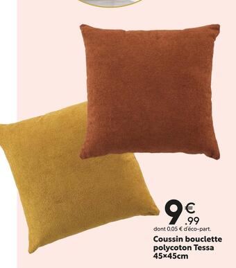 Coussin bouclette polycoton tessa 45x45cm