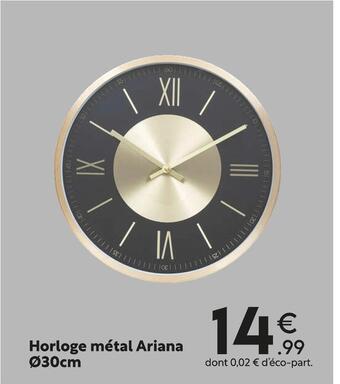 Maxi Bazar Horloge métal ariana ø30cm offre