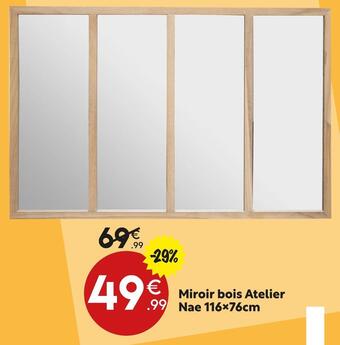 Miroir bois atelier nae 116x76cm