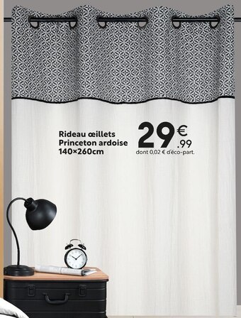 Maxi Bazar Rideau œillets princeton ardoise 140x260cm offre
