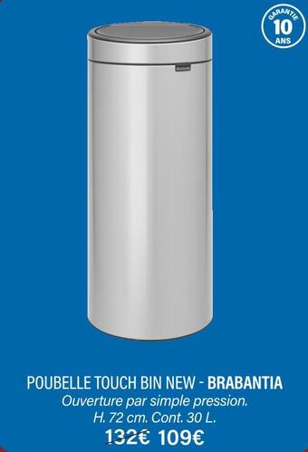 Ambiances & Styles Brabantia poubelle touch bin new offre