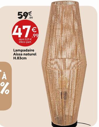 Maxi Bazar Lampadaire aissa naturel h.83cm offre