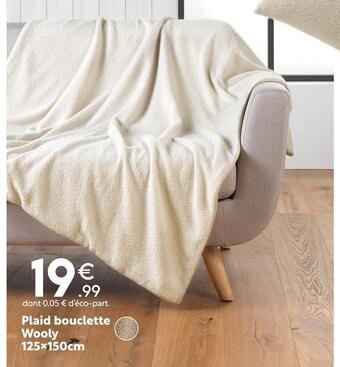 Maxi Bazar Plaid bouclette wooly 125x150cm offre