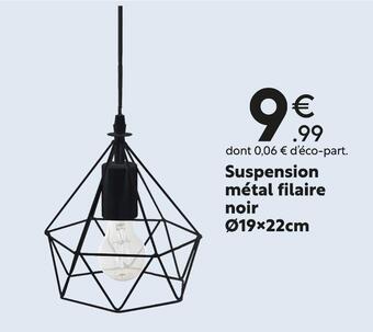 Maxi Bazar Suspension métal filaire noir ø19x22cm offre
