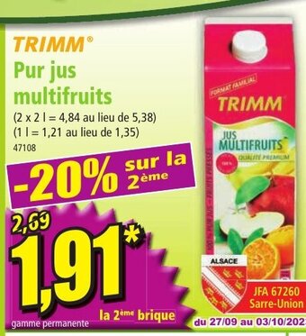 Norma TRIMMⓇ Pur jus multifruits offre