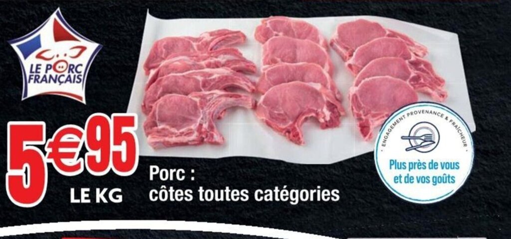 Cora Porc cotes toutes offre