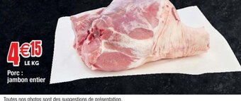 Cora x Carrefour Porc jambon entier offre