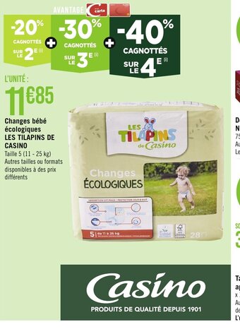 Géant Casino Changes bébé écologiques LES TILAPINS DE CASINO offre