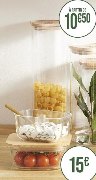 Géant Casino Gamme de Pots carrés empilables en verre offre