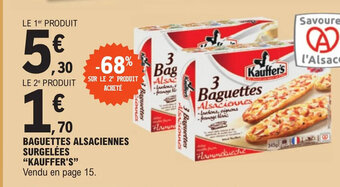 E.Leclerc BAGUETTES ALSACIENNES SURGELÉES "KAUFFER'S" offre