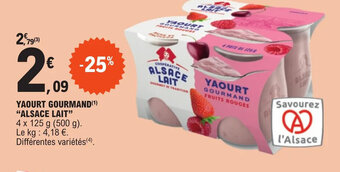 E.Leclerc YAOURT GOURMAND(¹) "ALSACE LAIT" offre