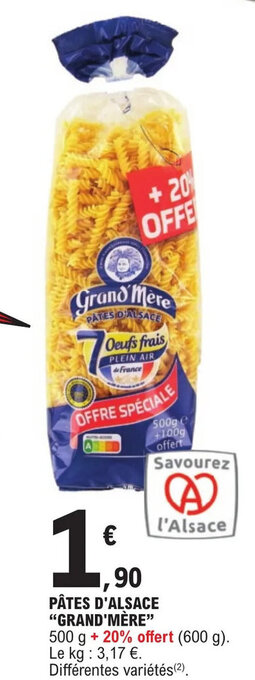 E.Leclerc PÂTES D'ALSACE "GRAND'MÈRE" offre
