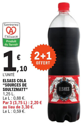E.Leclerc ELSASS COLA "SOURCES DE SOULTZMATT" offre