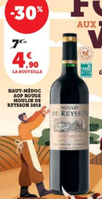 Super U HAUT-MÉDOC AOP ROUGE MOULIN DE REYSSON 2018 offre