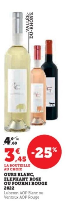 OURS BLANC, ELEPHANT ROSE OU FOURMI ROUGE 2022