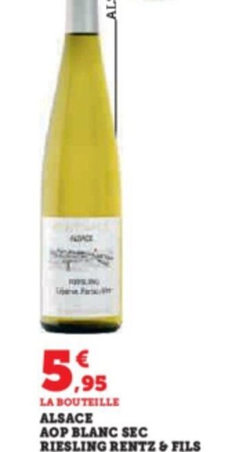 ALSACE AOP BLANC SEC RIESLING RENTZ & FILS RESERVE PARTICULIÈRE 2022