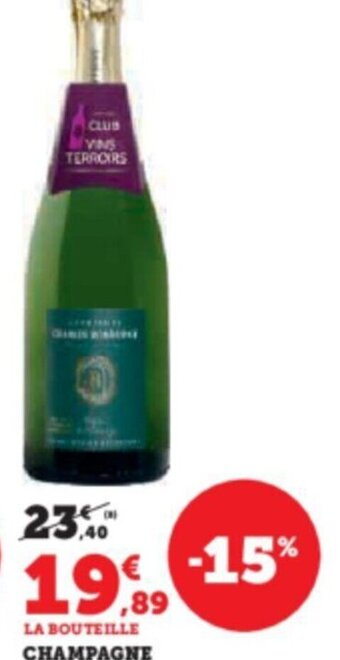 Super U CHAMPAGNE AOP BRUT GASTON DERICBOURG offre