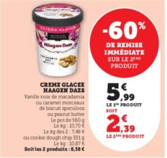 Super U CREME GLACEE HAAGEN DAZS offre