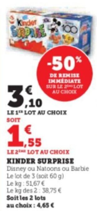 Super U KINDER SURPRISE offre