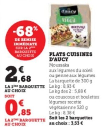 Super U PLATS CUISINES D'AUCY offre