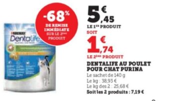Super U DENTALIFE AU POULET POUR CHAT PURINA offre