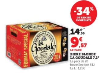 Super U BIERE BLONDE LA GOUDALE 7,2 offre