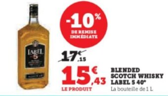 Super U BLENDED SCOTCH WHISKY LABEL offre