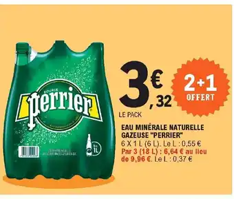 E.Leclerc Eau minérale naturelle gazeuse Perrier offre