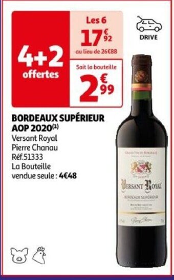 Auchan BORDEAUX SUPÉRIEUR AOP 2020(¹) offre