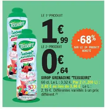 E.Leclerc Sirop grenadine Teisseire offre