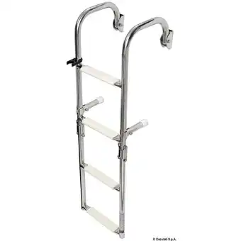 Echelle de bain en inox pliable - main courante - 4 marches