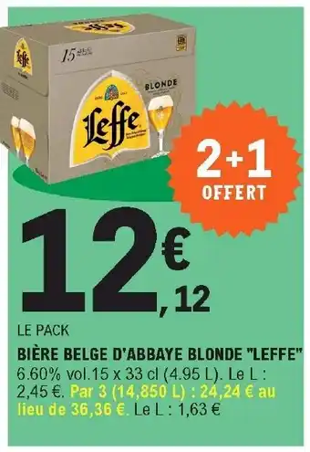 E.Leclerc Bière Belge d'Abbaye Blonde Leffe offre