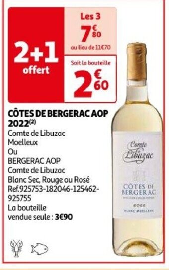 Auchan CÔTES DE BERGERACAOP 2022 offre