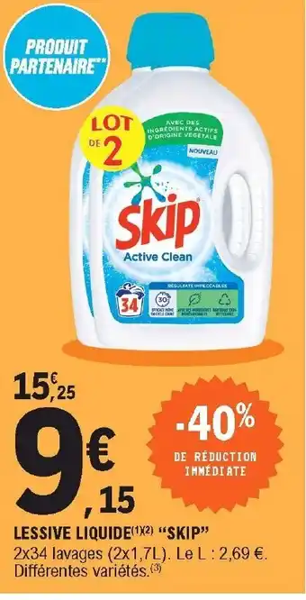 E.Leclerc Lessive Liquide Skip offre