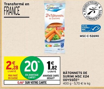 Intermarché BÂTONNETS DE SURIMI MSC X24 ODYSSÉE offre