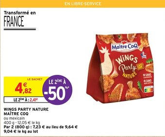 Intermarché WINGS PARTY NATURE MAÎTRE COQ offre
