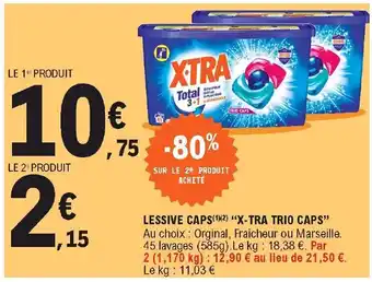 E.Leclerc Lessive Caps X-tra Trio Caps offre