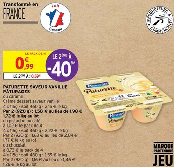 Intermarché PATURETTE SAVEUR VANILLE PÂTURAGES offre