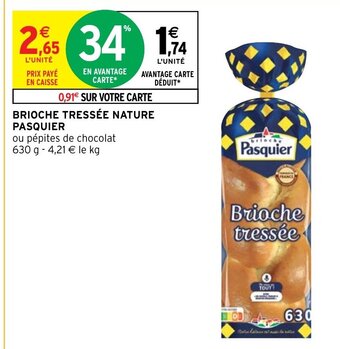 BRIOCHE TRESSÉE NATURE PASQUIER