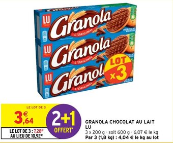 GRANOLA CHOCOLAT AU LAIT LU